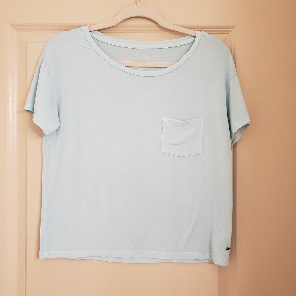 Sky blue AE pocket t shirt